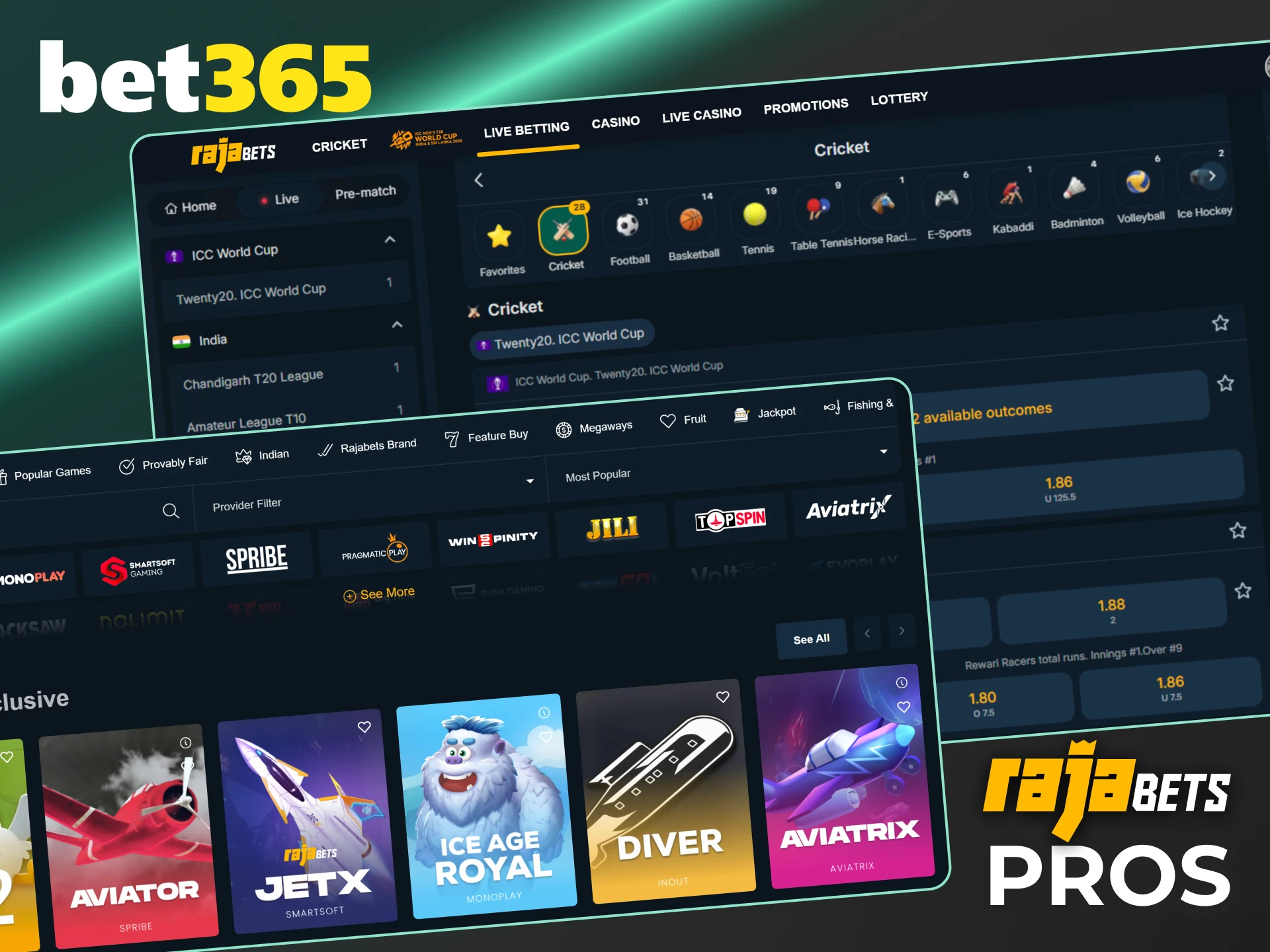 Key benefits of playing at Rajabets while Bet365 access is restricted in India.