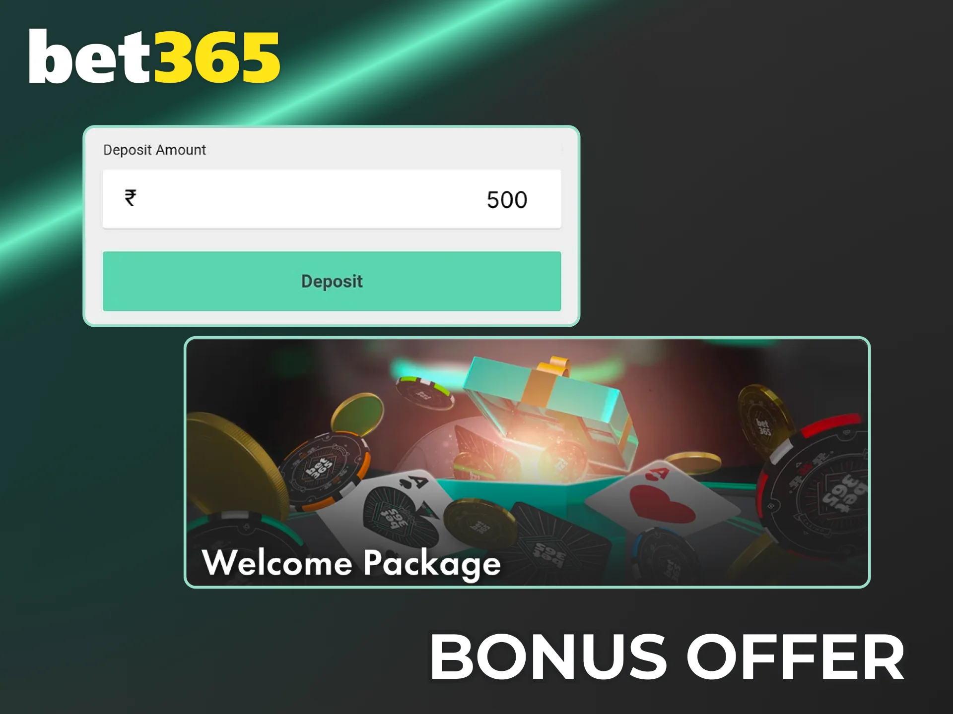 Unlock the welcome package for new Bet365 players.