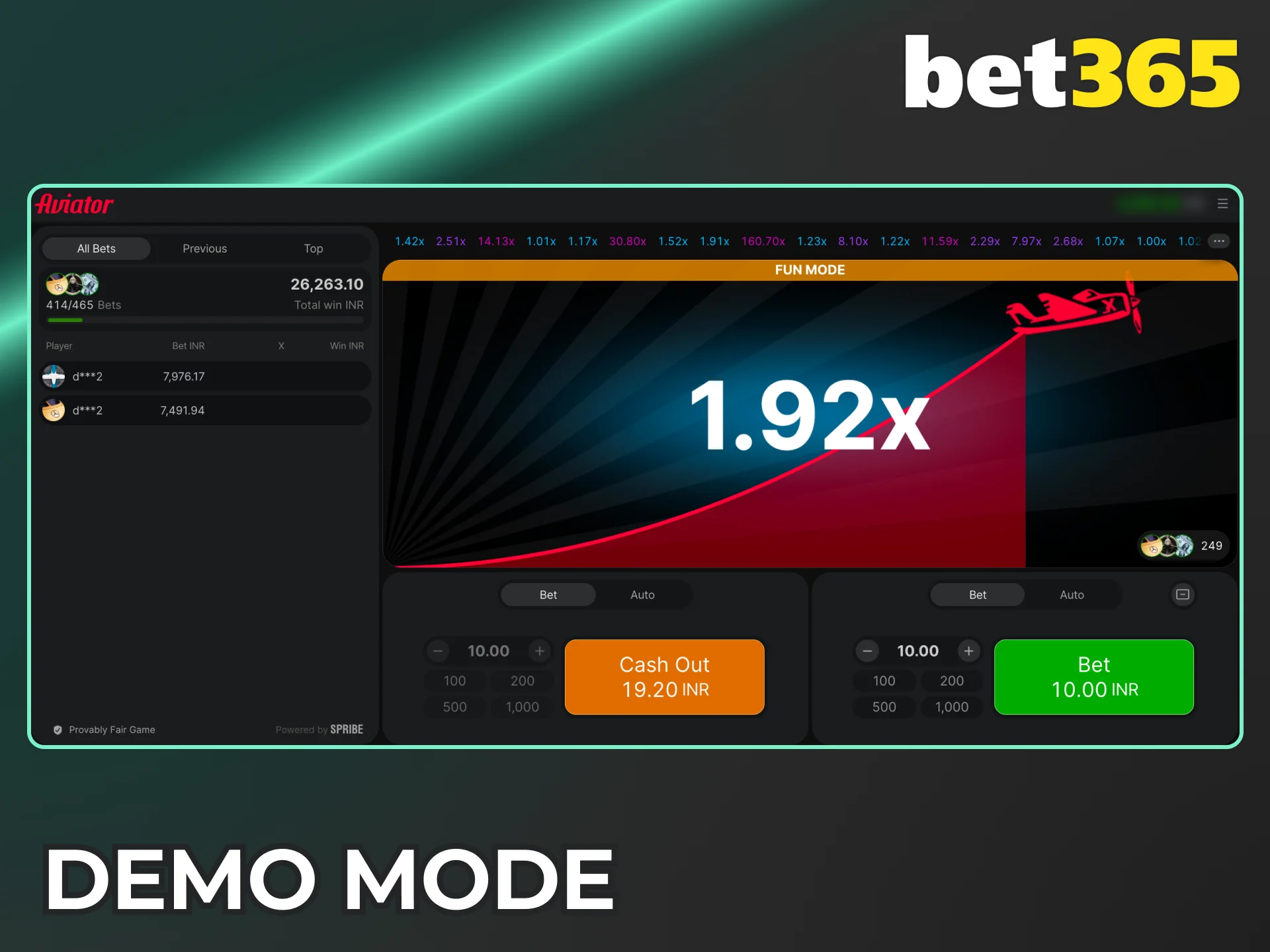 Learn how to play Aviator on Bet365 in demo.