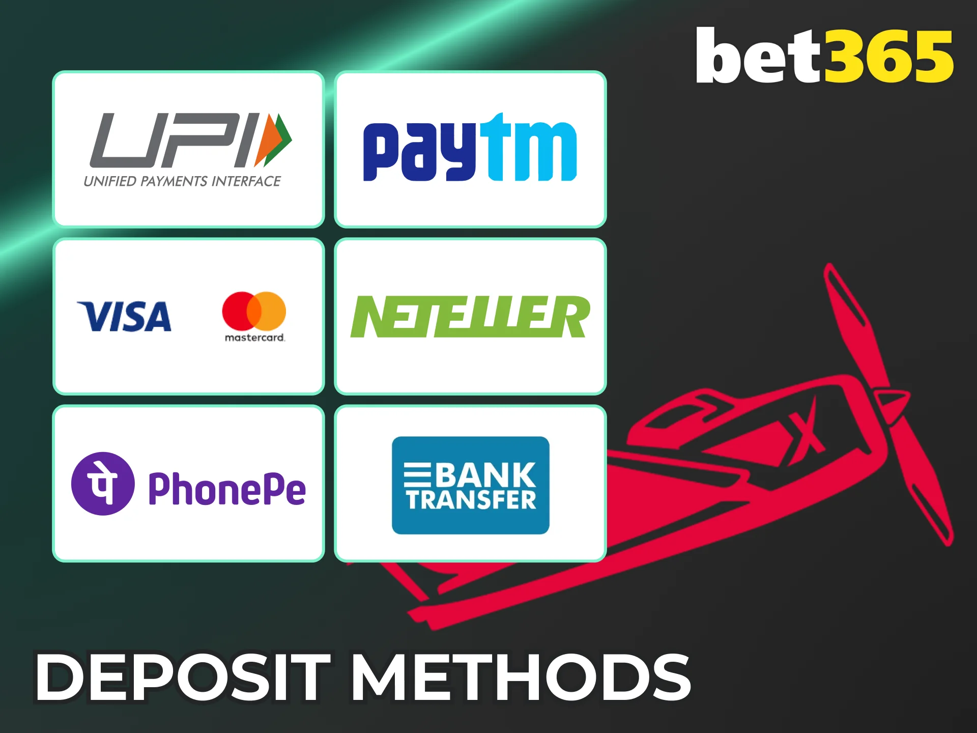 Deposit funds to play Aviator at Bet365.