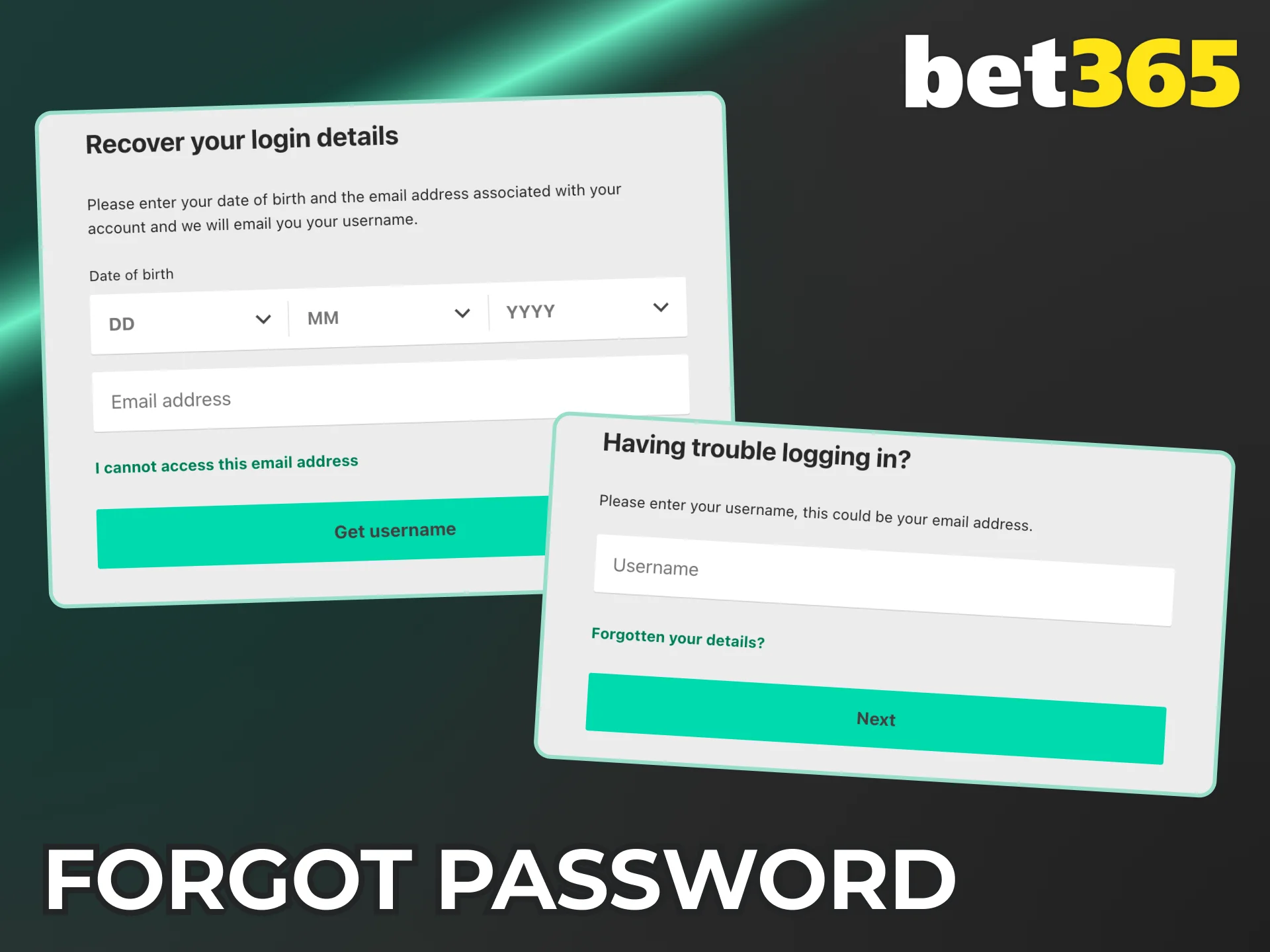 Follow the instructions to regain access to Bet365.